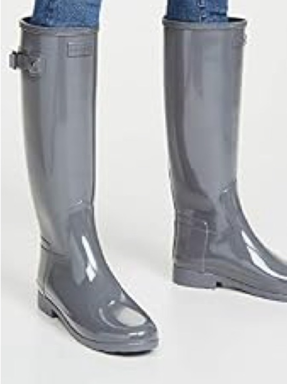 Hunter Classic Women's Grey Waterproof Refined Gloss Tall Rain Boots